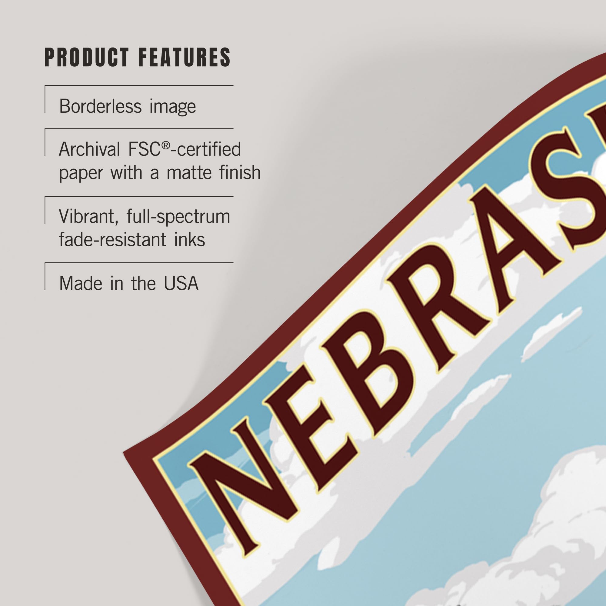 Lantern Press 16x24 Inch Giclee Art Print - Nebraska Barnyard Scene Wall Decor | Perfect for Farmhouse, Country Style & Rustic Home Decor