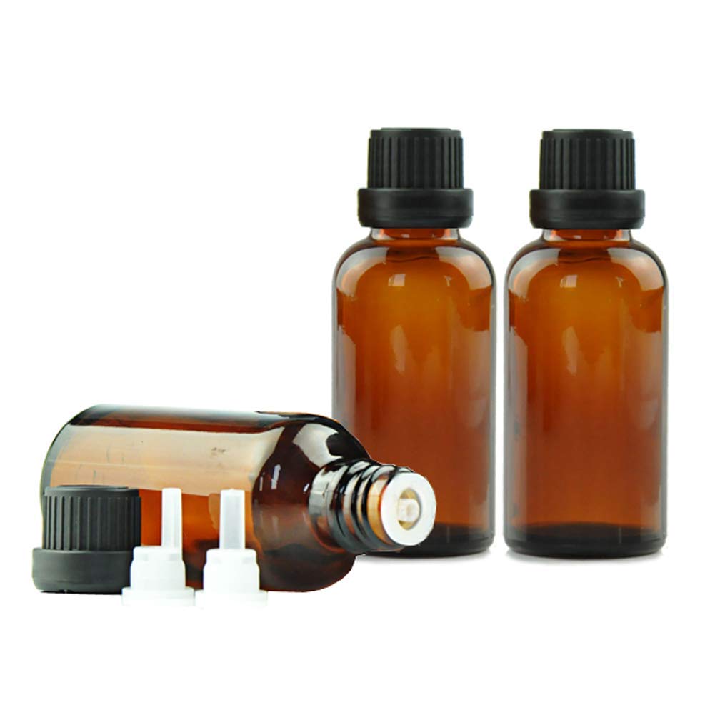 HOMEOTRADE 10ml Amber Glass Bottles with Autolock Black Cap - Essential Oil, Perfume, Medicine, Cosmetics Storage - Leak Proof for Travel, DIY, Ayurvedic & Homeopathy Dispensing (Pack of 6)