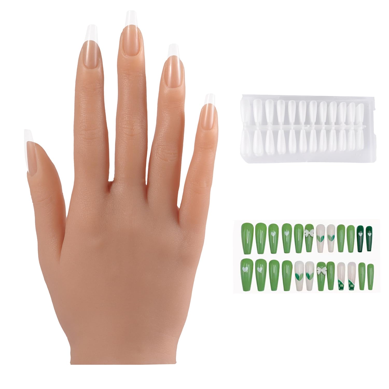 **Professional Acrylic Nail Practice Hand with 528pcs Nails – Realistic Flexible Mannequin Hand for Nail Art Training, DIY & Salon Practice – Bronze Right Hand – Perfect for Beginners & Professionals**    *(Ideal for home practice, salon training, nail art demonstrations, and perfecting acrylic, gel, or dip powder techniques.)*