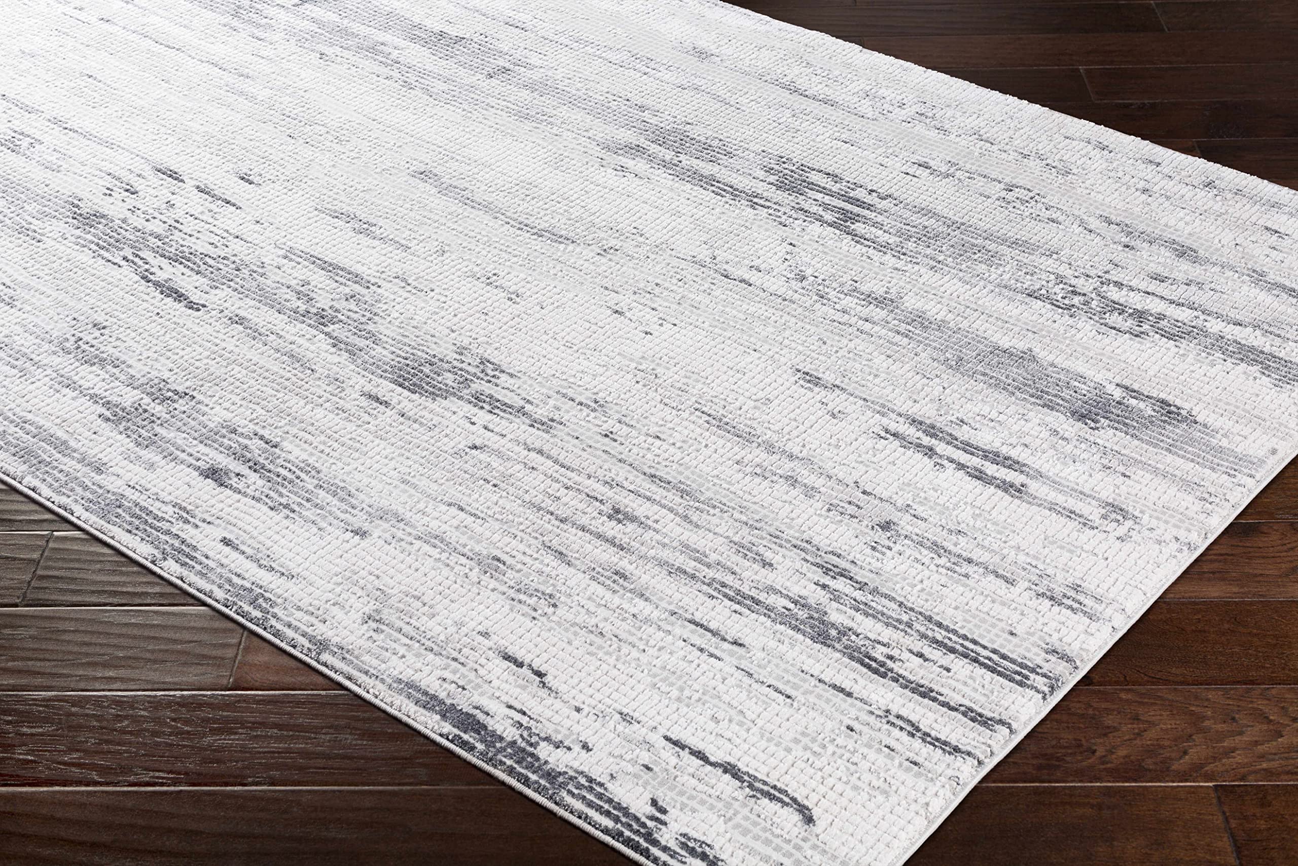 Premium Hauteloom Oklaunion Modern Area Rug - 12' x 15' Gray Charcoal LightGray - Perfect for Living Room & Bedroom Decor - Soft Comfort for Family Gatherings & Relaxation