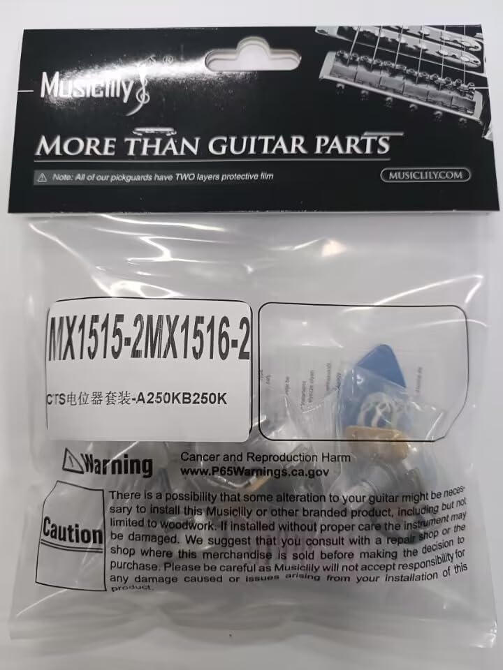 CTS 450 Series A/B250K Guitar Pots - Split Shaft 24-Spline Audio/Linear Taper Potentiometers for Electric Guitar & Bass (2 Audio + 2 Linear, 10% Tolerance) - Perfect for Guitar Upgrades, DIY Repairs, and Tone Control Modifications