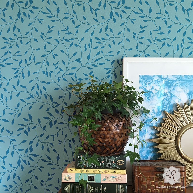 Bonnie Christine Wisteria Wall Stencil - DIY Floral Home Decor for Bedroom, Living Room & Nursery - Perfect for Painting, Stenciling & Wall Art Projects