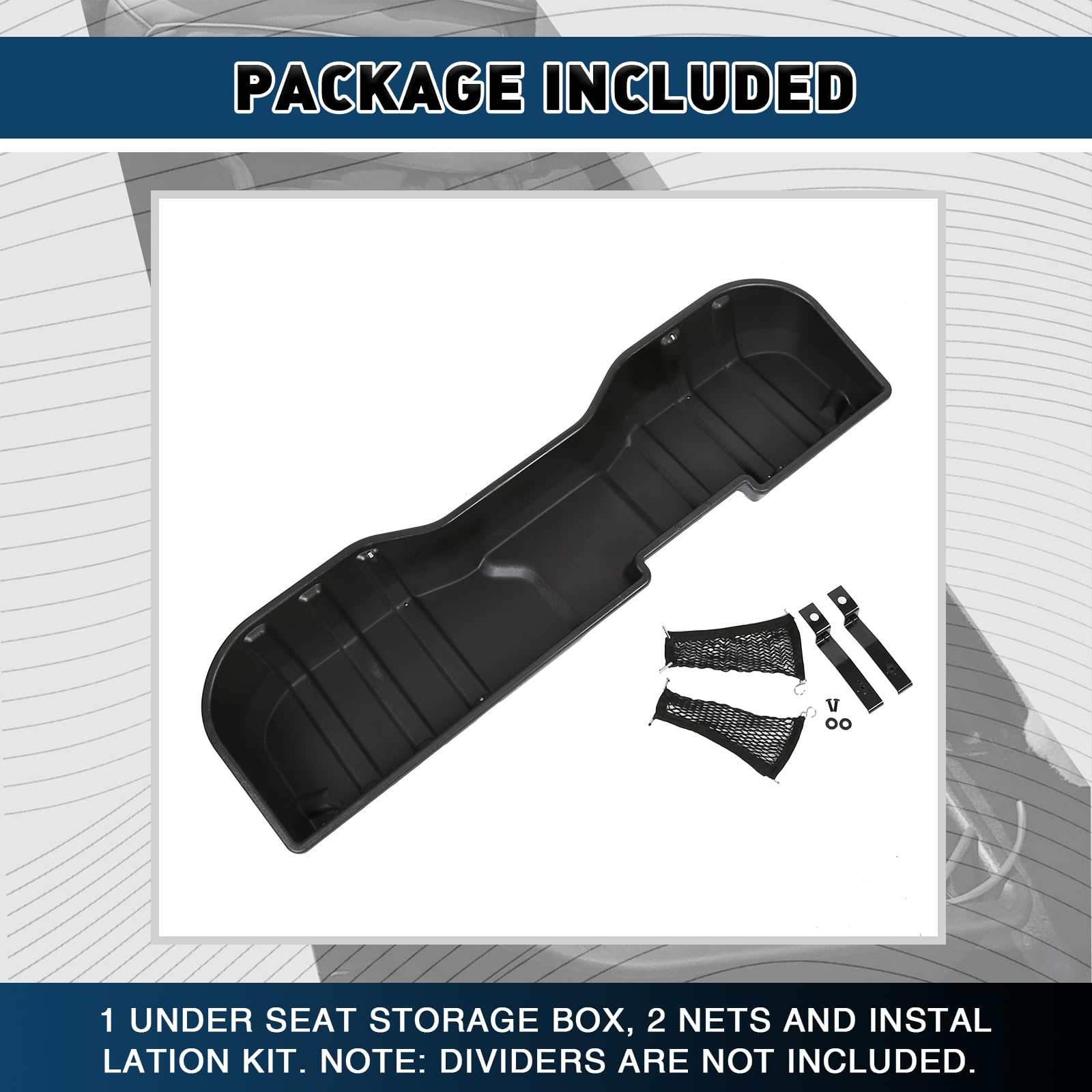 Underseat Storage Box for 2007-2019 Chevy Silverado & GMC Sierra 1500/2500HD/3500HD Crew Cab - Replacement for OEM #23183674 - Perfect for Truck Organization & Gear Storage