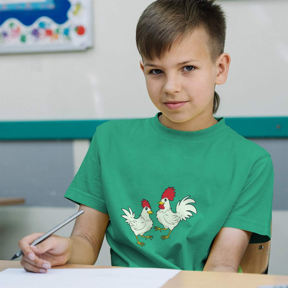 Farm Chicken & Rooster Toddler T-Shirt - Cute Farm Animal Print Boys & Girls Tee - Perfect for Playdates, Farm Visits & Everyday Wear
