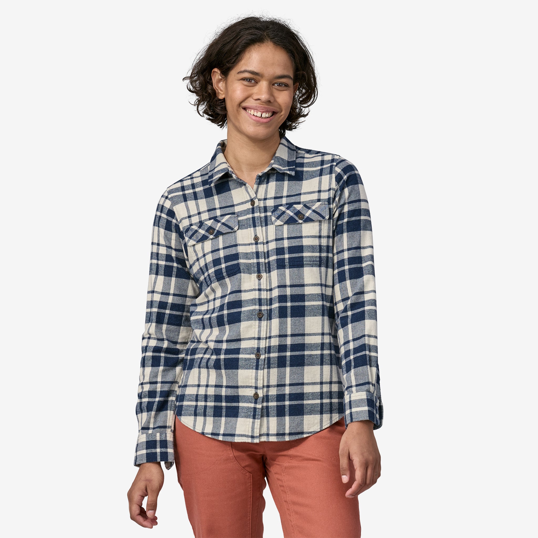 Organic Cotton Women's Long Sleeve Midweight Flannel Shirt - Soft & Comfortable Plaid Top for Fall & Winter, Perfect for Outdoor Adventures, Camping and Casual Wear