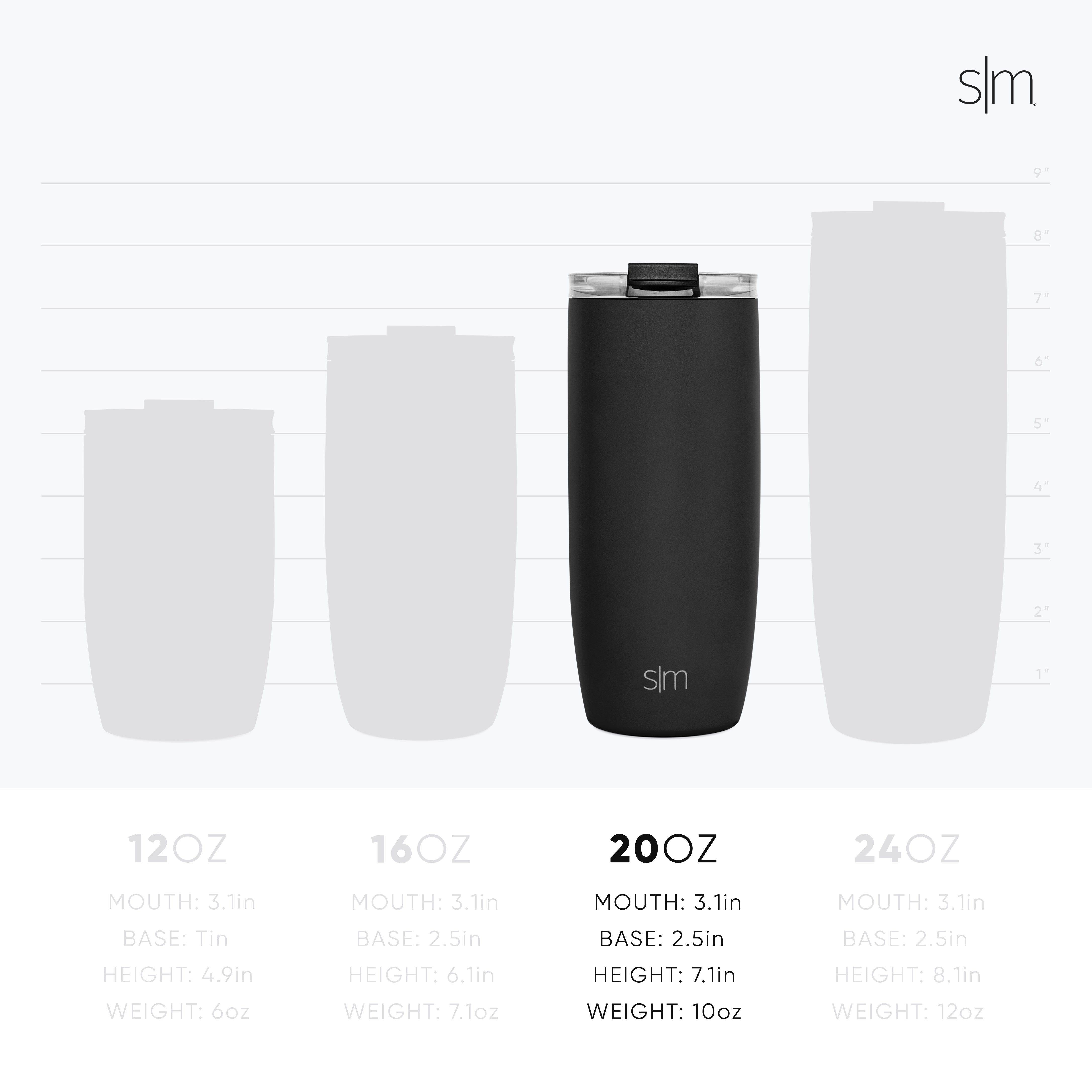 Voyager 20oz Insulated Tumbler with Clear Flip Lid & Straw - Leakproof Stainless Steel Travel Mug for Hot & Cold Drinks - Perfect for Office, Gym, Hiking & Commuting