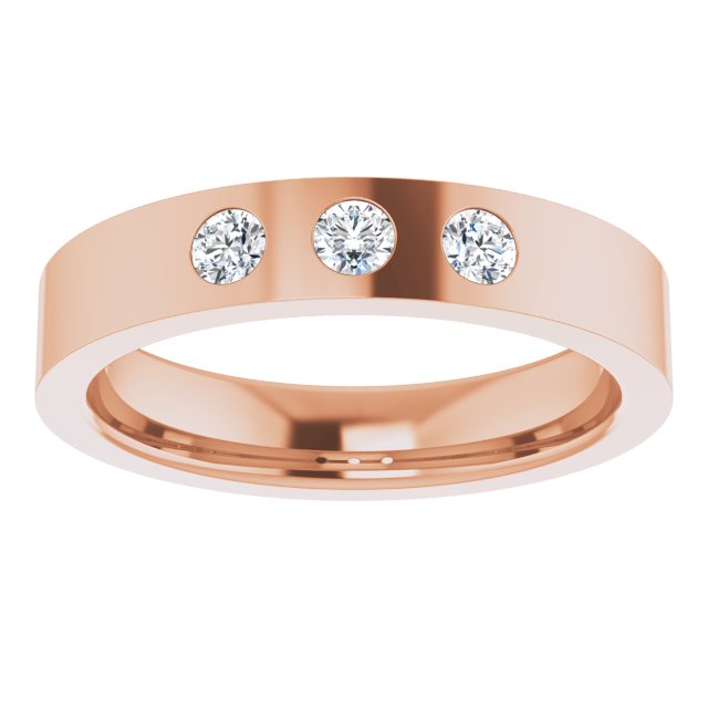 0.20 Carat Bezel Set Round Diamond Men's Wedding Band Ring - Perfect for Engagement, Anniversary & Gift Giving
