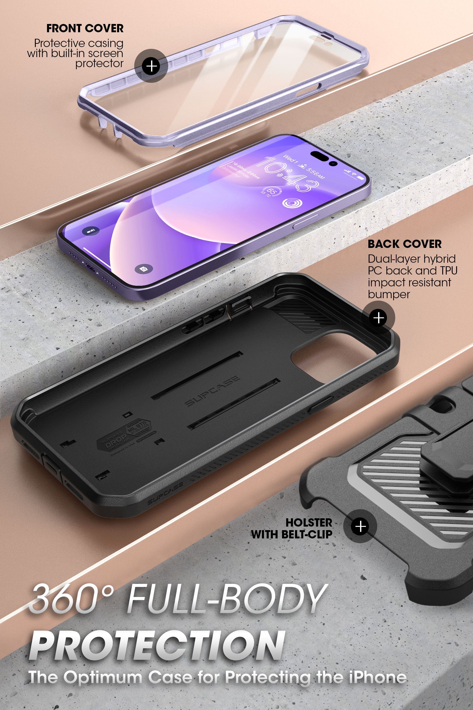 iPhone 14 Pro Max 6.7 Inch Unicorn Beetle PRO Rugged Protective Case - Deep Purple | Shockproof & Drop Proof Cover | Perfect for Outdoor Adventures & Daily Use