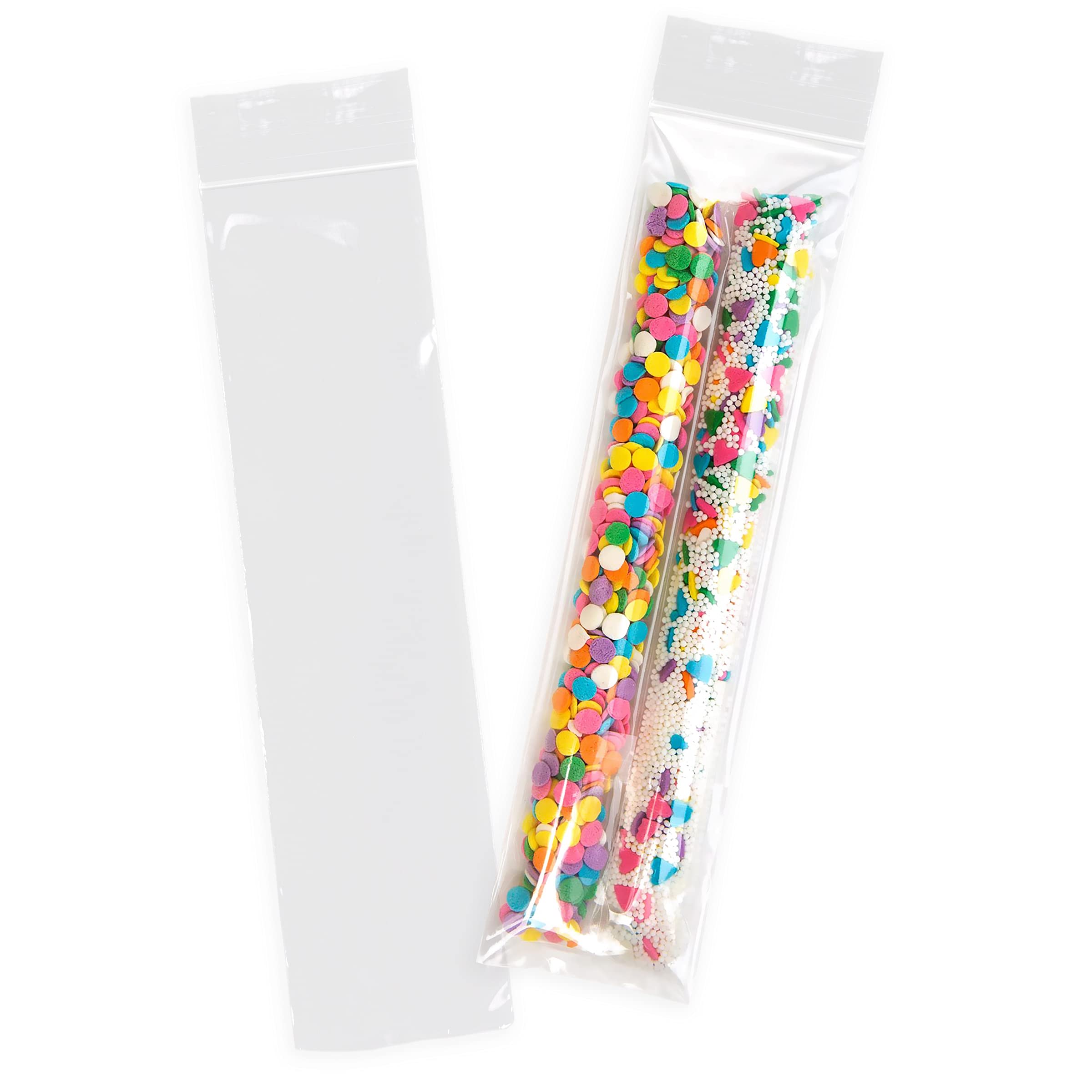 1000 Pack 2x8 Inches Clear Reclosable Zipper Bags - 2 Mil Thick Waterproof Plastic Storage Bags for Jewelry, Crafts & Industrial Use | Durable Zip Closure for Organizing Small Items, Beads & DIY Supplies