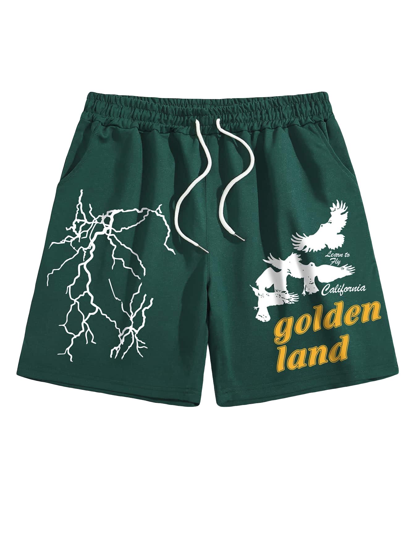 GORGLITTER Men's Casual Graphic Print Athletic Shorts with Drawstring Waist - Breathable Workout Shorts for Gym, Running & Summer Outdoor Activities