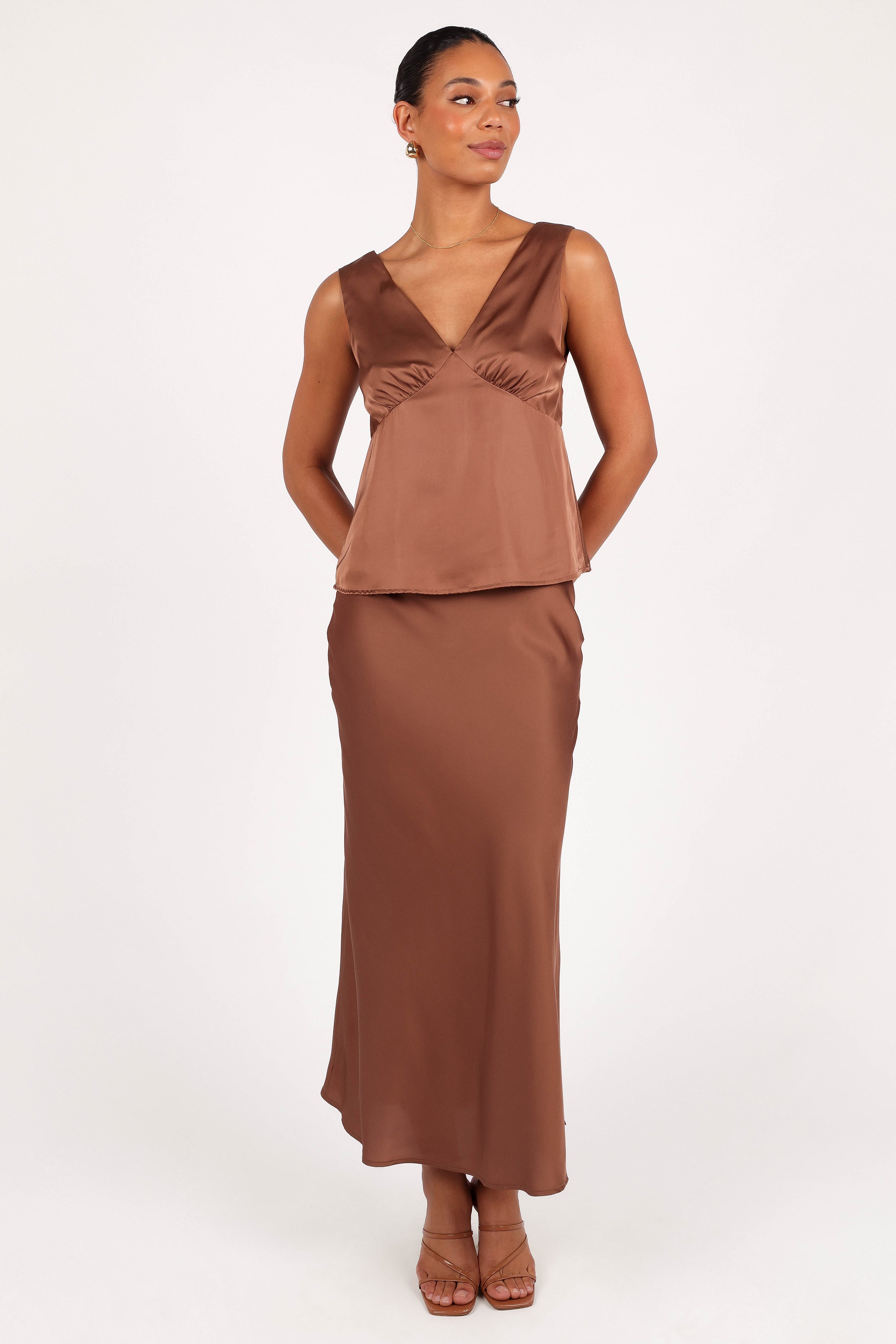 Ivy Top Women's Casual Blouse in Banksia Brown - Perfect for Office Wear, Date Nights & Everyday Outfits