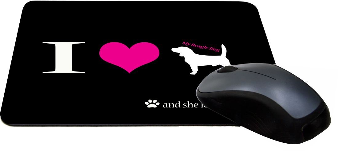 I Love My Beagle Dog Design Lightning Series Gaming Mouse Pad (MPSQ-RK-8489) - Perfect for PC Gamers & Office Work