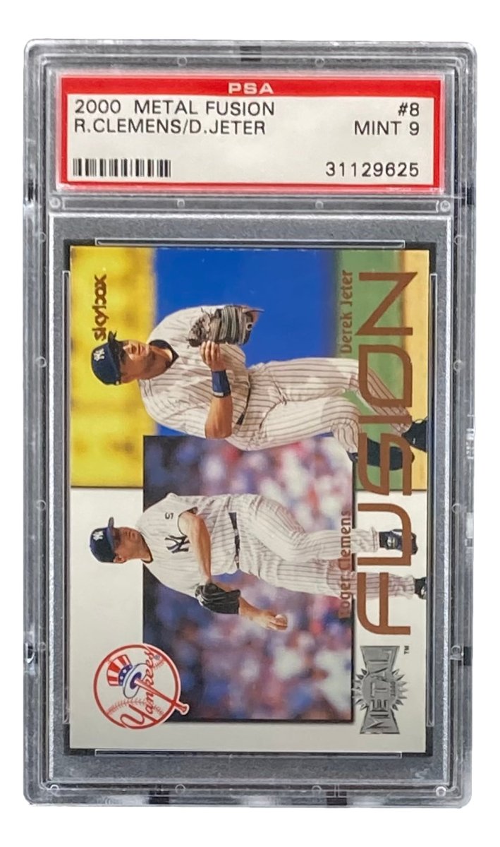 Derek Jeter & Roger Clemens 2000 Yankees Metal Fusion #8 Baseball Card PSA Mint 9 - Rare Collectible for Sports Memorabilia Fans & Card Collectors - Perfect for Display, Investment & Yankees Memorabilia Collections