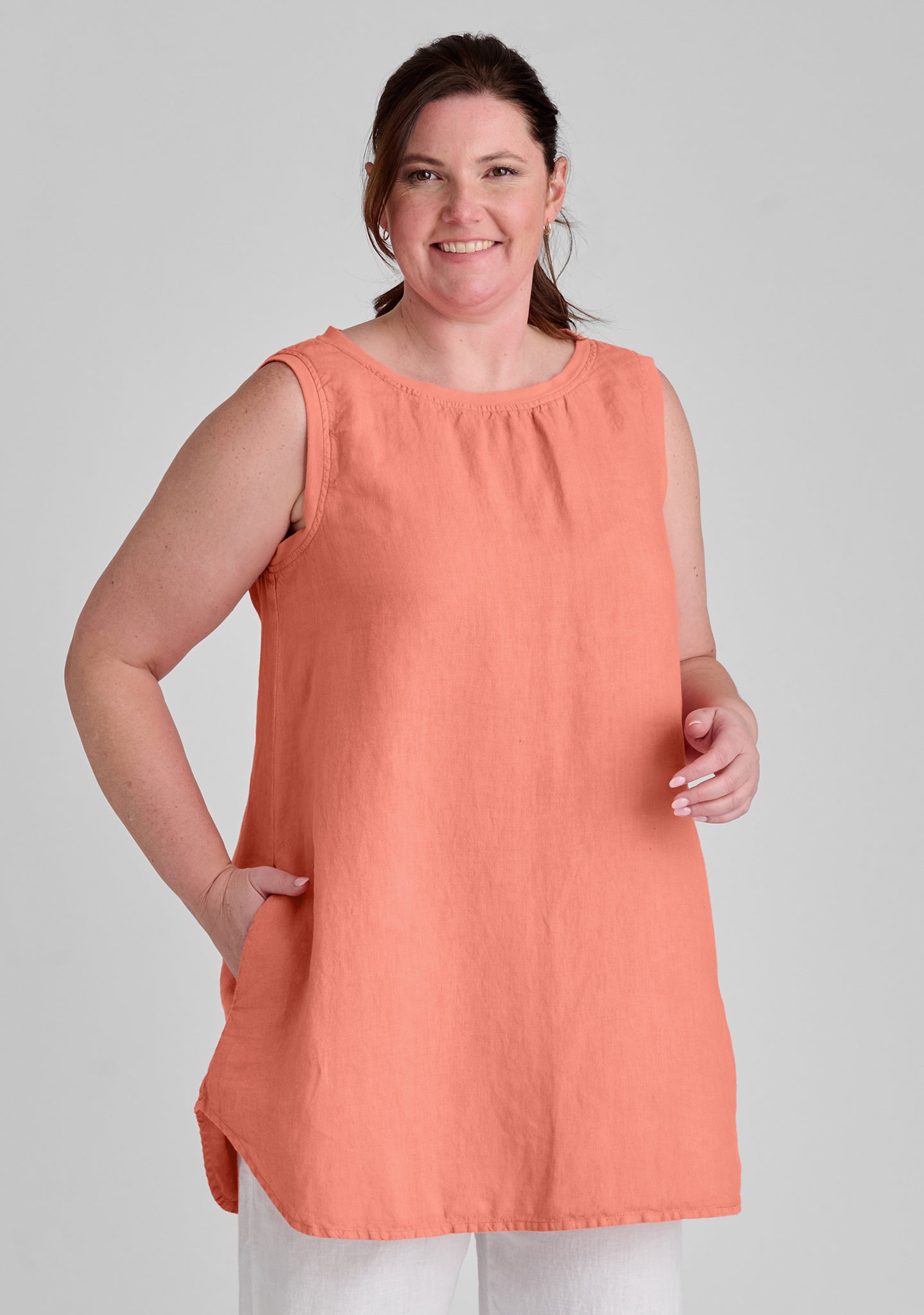 Coastal Tunic Linen Tank Top for Women - Breathable Summer Beachwear & Boho Chic Outfit for Vacation, Casual Wear
