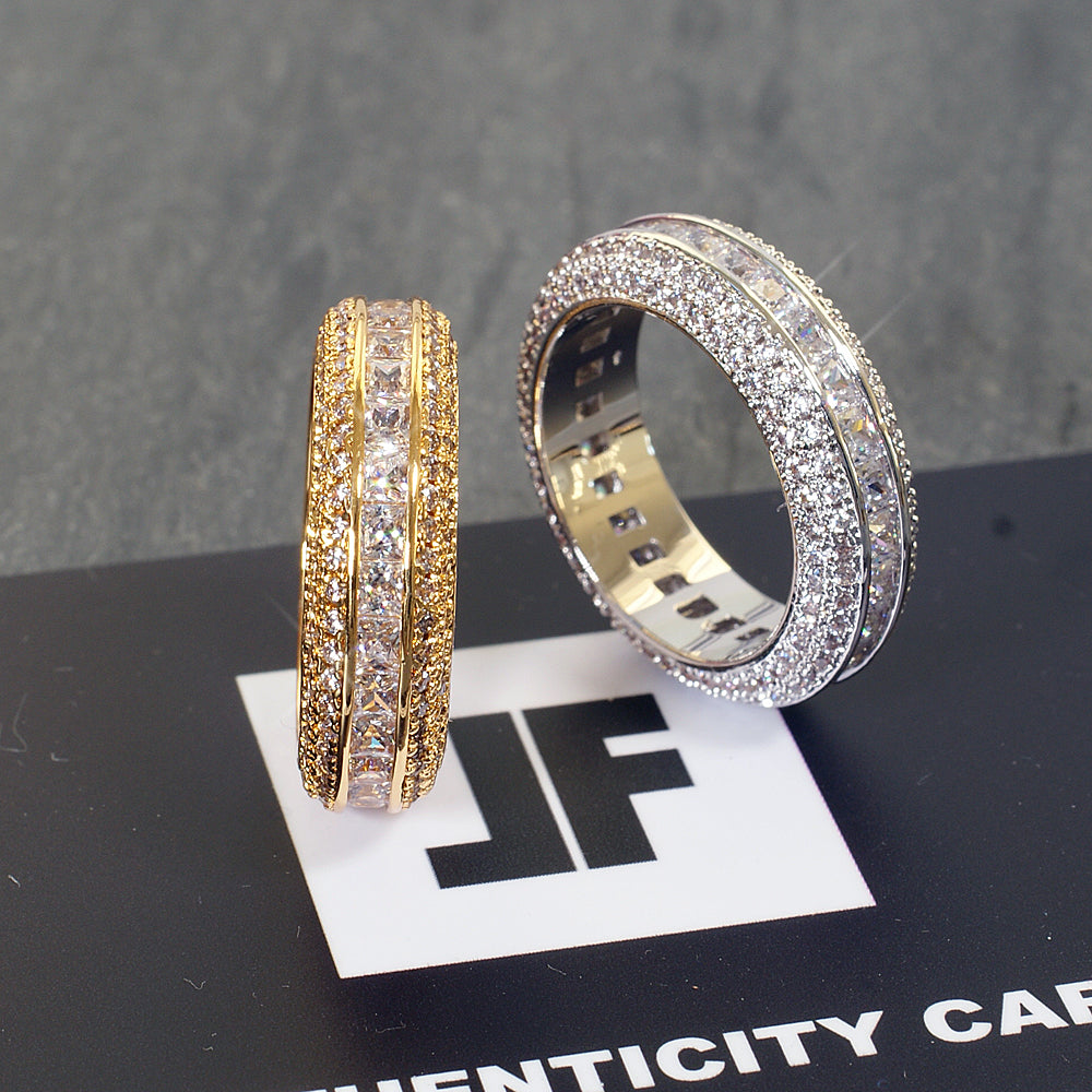 14K Gold Princess Cut Diamond Eternity Ring for Women - Perfect for Anniversary, Engagement & Wedding Bands - Elegant Gift for Her