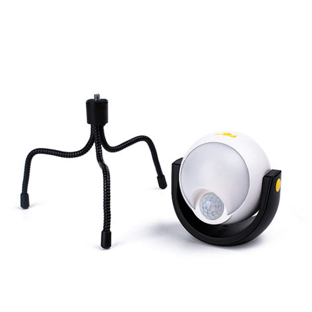 Waterproof Motion Sensor LED Night Light with Magnetic Base - Battery Powered Tripod Light for Home, Basement, Lawn, Yard, Pathway & Garden - Perfect for Outdoor Safety and Indoor Night Navigation