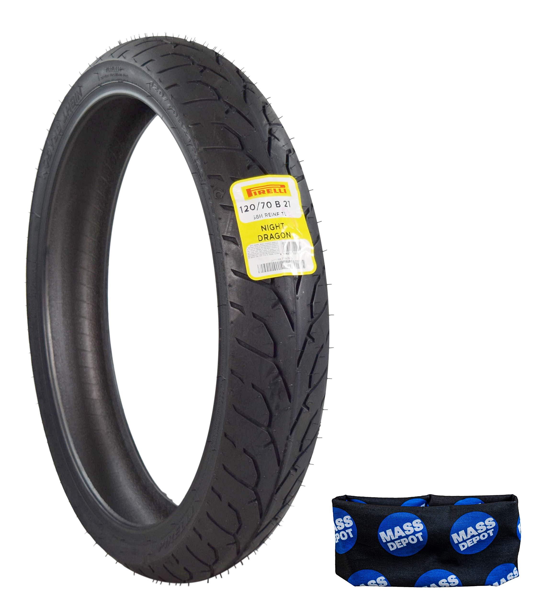 Pirelli Night Dragon Cruiser Motorcycle Tires Set (120/70B21 M/C Front) - High-Performance Motorcycle Tires for Night Riding & Cruising - Perfect for Harley-Davidson, Honda, Yamaha & More