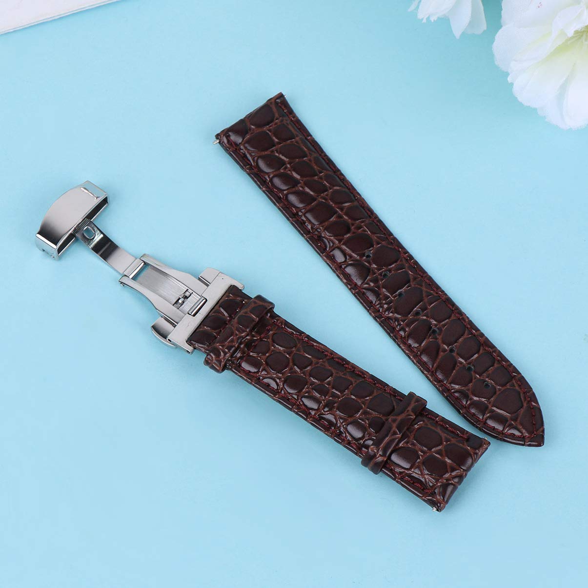 NICERIO Genuine Leather Watch Strap Replacement Band - Stylish & Durable Fashion Watch Accessory for Men & Women - Perfect for Business, Casual & Everyday Wear