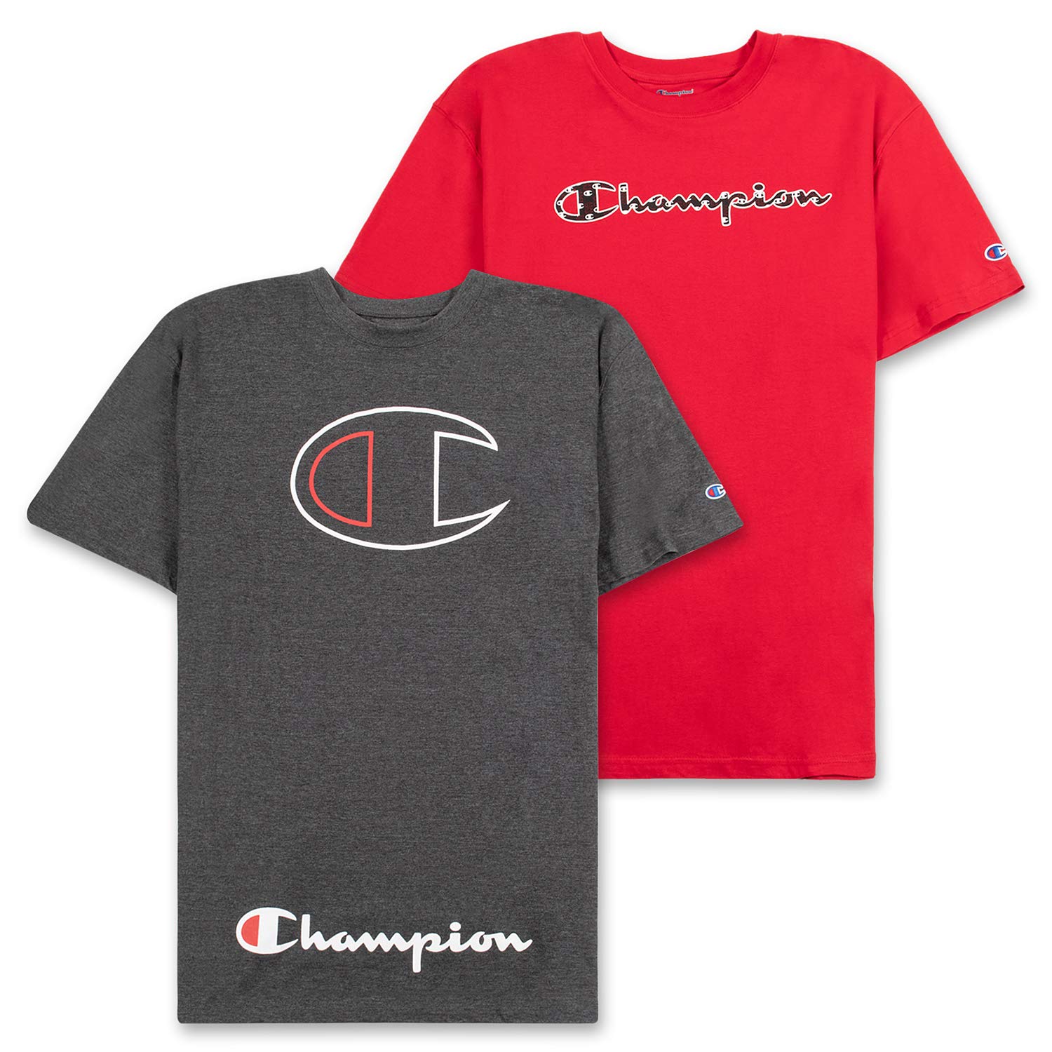 Champion Big and Tall T-Shirts for Men - 2 Pack Graphic Tees | Comfortable Oversized Shirts for Tall Men | Perfect for Casual Wear, Gym & Everyday Outfits