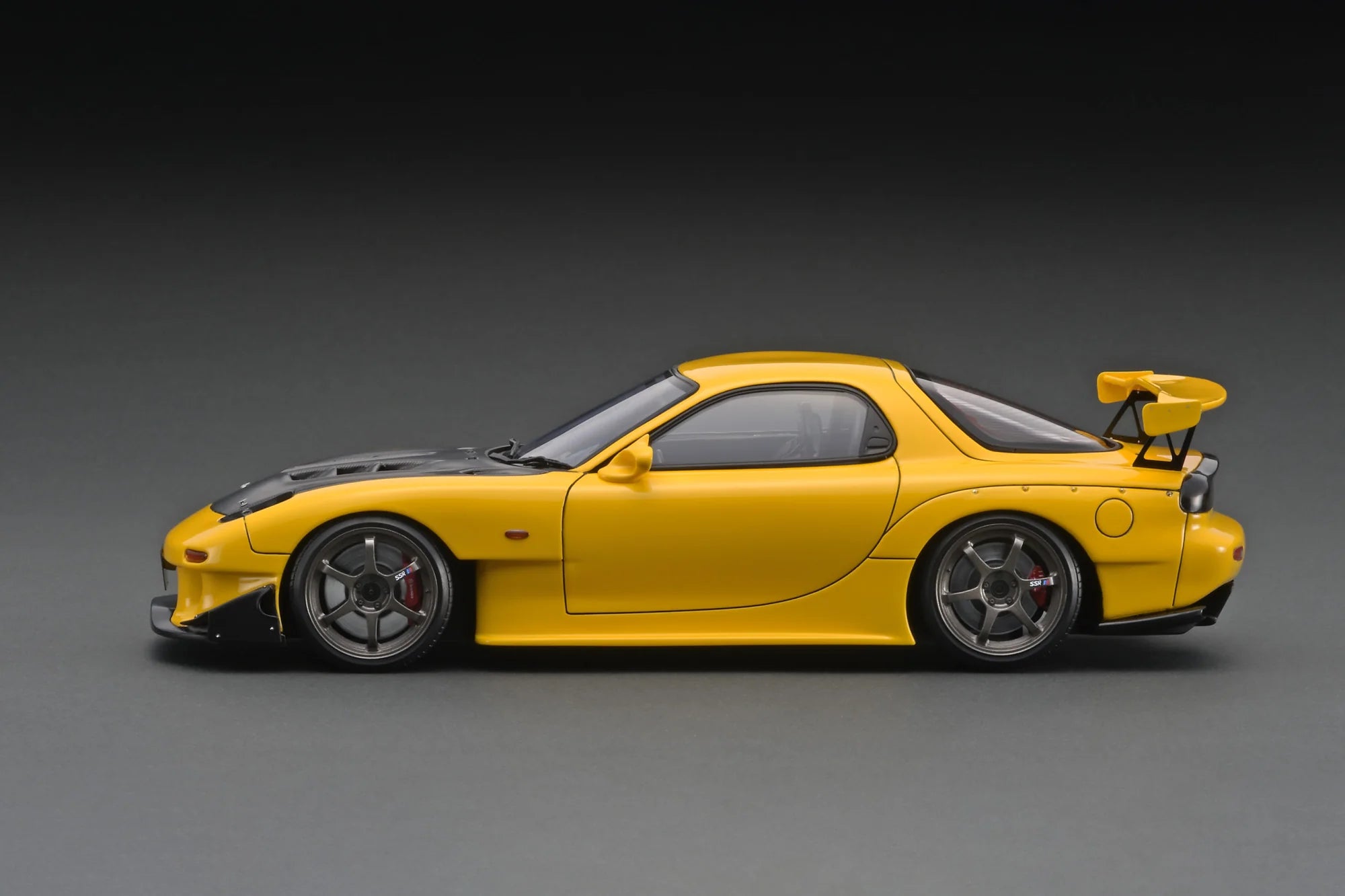 1:18 Scale Mazda RX-7 FD3S RE Amemiya Yellow Diecast Model Car - Collectible Japanese Tuner Vehicle for Display & Racing Enthusiasts (Perfect for Home Office Decor, Car Shows & Gift Giving)