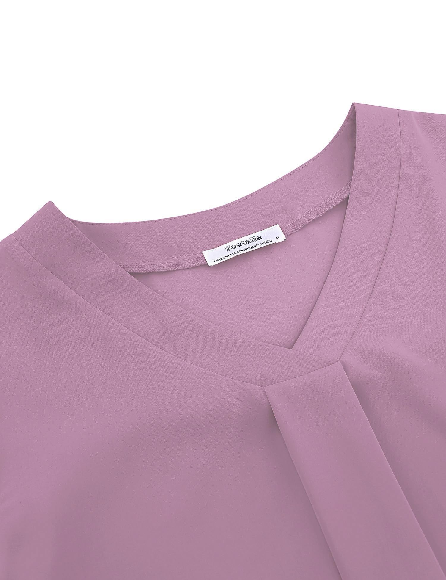 Youtalia Women's Casual Blouse - Loose V-Neck 3/4 Sleeve Tunic Top for Work & Everyday Wear | Office, Date Night & Spring Outfits