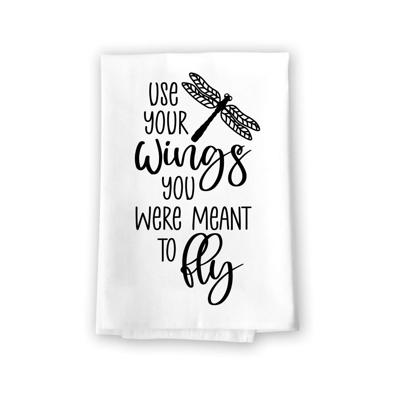 Inspirational Dragonfly Kitchen Towels - 'Use Your Wings You Were Meant to Fly' Motivational Gift for Women, 27x27 Inch, Honey Dew Gifts - Perfect for Housewarming, Bridal Showers & Kitchen Decor