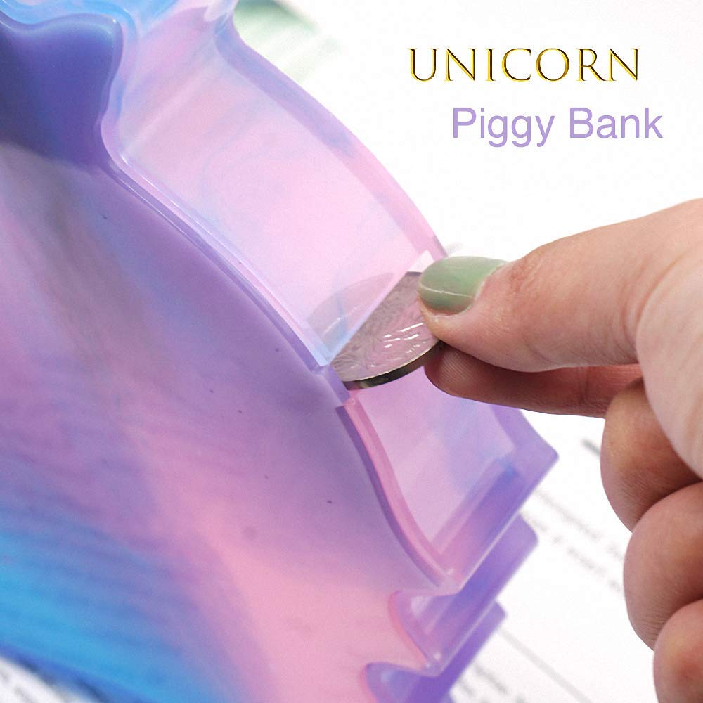 3D Unicorn Piggy Bank Silicone Mold for DIY Crafts - Epoxy Resin Casting Coin Storage Box - Perfect for Kids Savings, Birthday Gifts & Home Decor