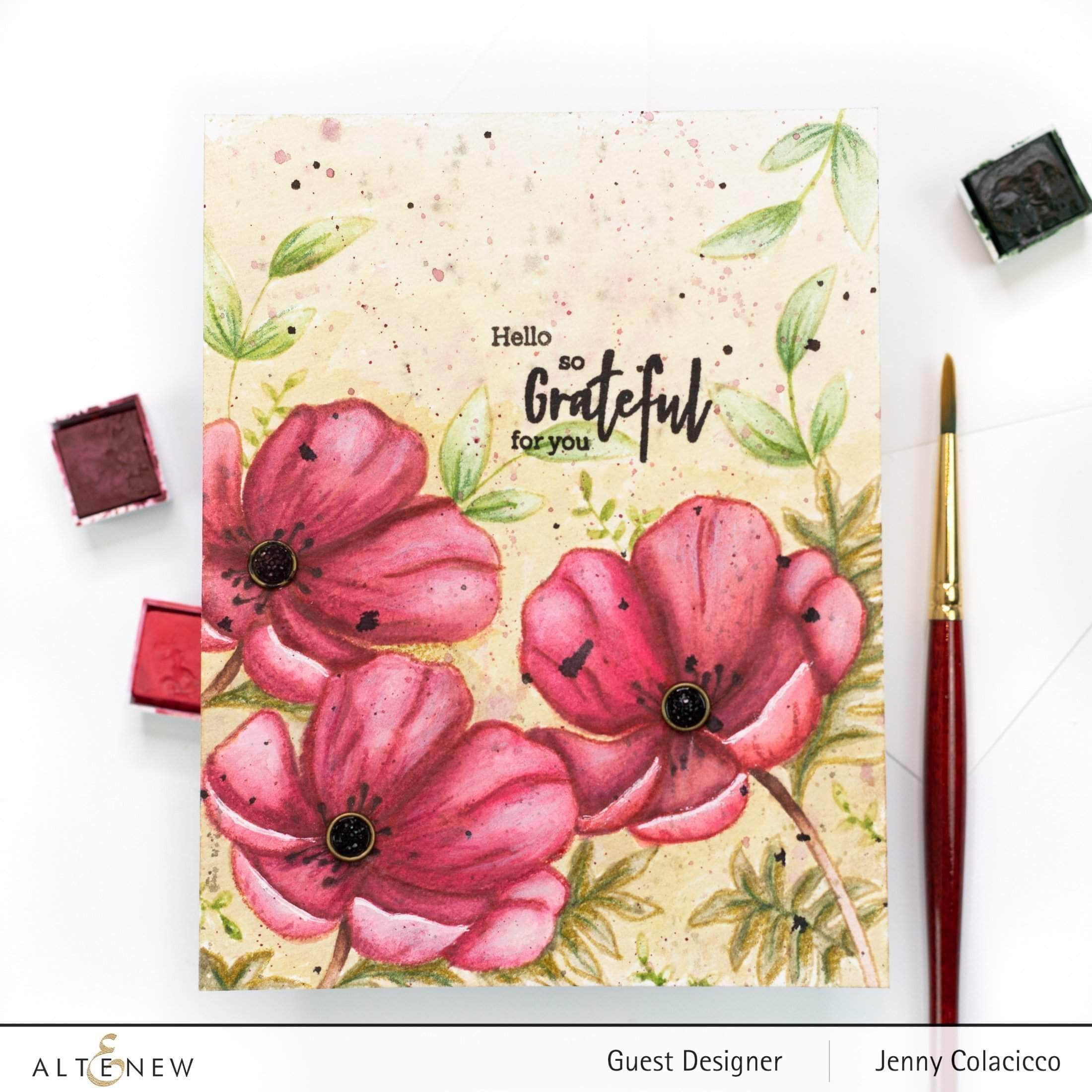 Poppy Flower Outline Stamp Set for DIY Painting, Scrapbooking & Card Making - Perfect for Handmade Greeting Cards, Art Journals & Craft Projects