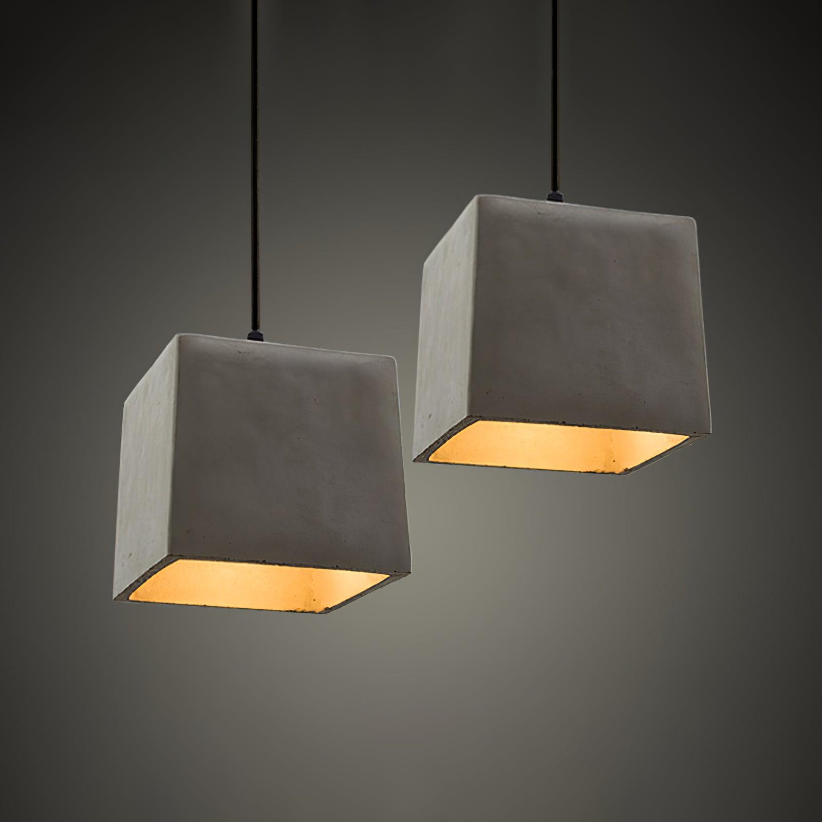 Georgia Cement Pendant Light - Industrial Modern Ceiling Fixture for Kitchen Island, Dining Room & Bedroom Lighting
