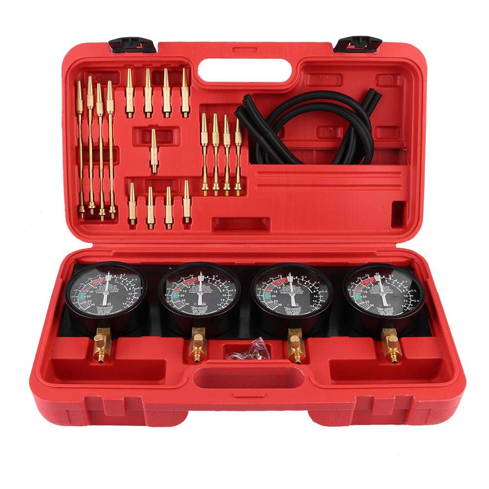 Acouto Fuel Vacuum Synchronizer Tool Kit - 4 Cylinder Carburetor Balancer Gauge Set for Car & Motorcycle Tuning | Shockproof Design | Perfect for Engine Maintenance & Performance Optimization