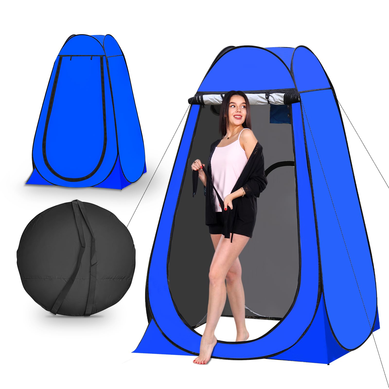 TUKAILAI Portable Pop Up Privacy Tent for Camping - Instant Outdoor Shower, Toilet & Changing Room - Spacious Rain Shelter for Hiking, Beach, Picnic & Fishing - Includes Carrying Bag (Perfect for Outdoor Adventures & Emergency Shelter)