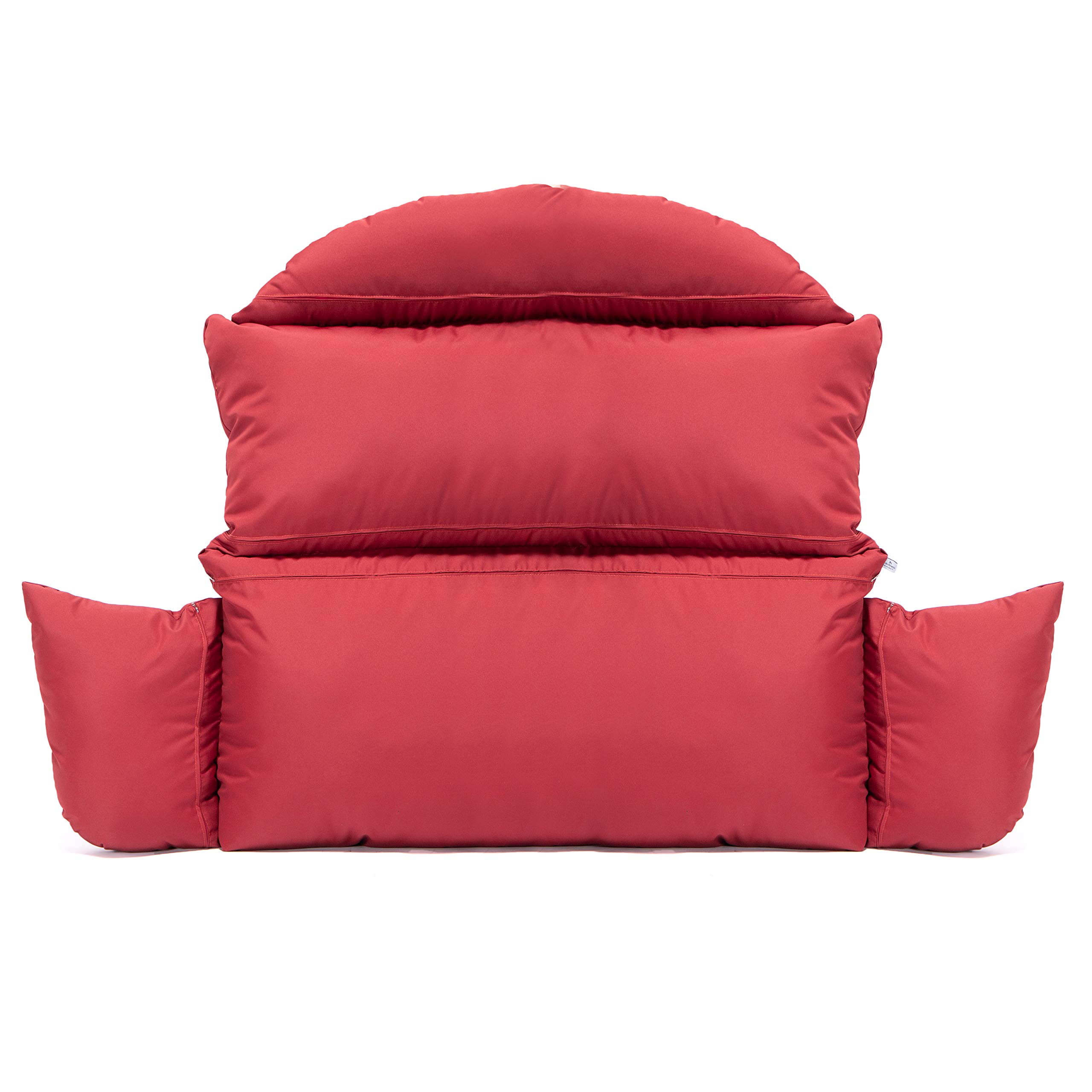 LeisureMod 2-Person Hanging Egg Chair Cushion - Quick-Dry Weather-Resistant Outdoor Seat Pad with Soft Cotton Filling - Machine Washable Red Cushion - Perfect for Patio, Garden, Porch & Backyard Relaxation