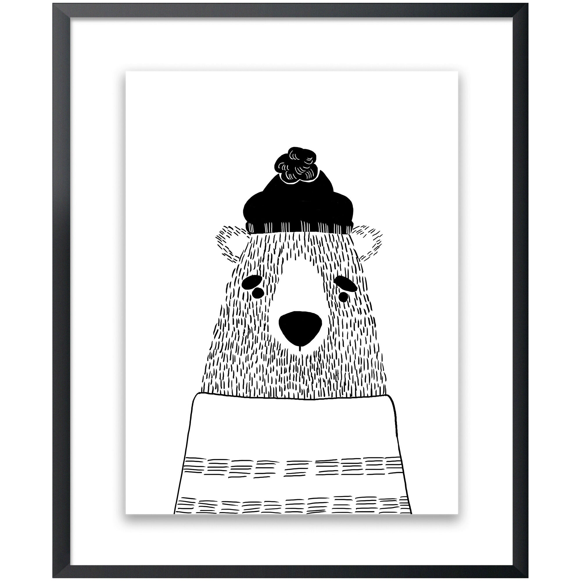 Cute White Bear Wall Art for Kids - Nursery, Bedroom & Playroom Decor - Perfect for Baby Rooms and Children's Spaces