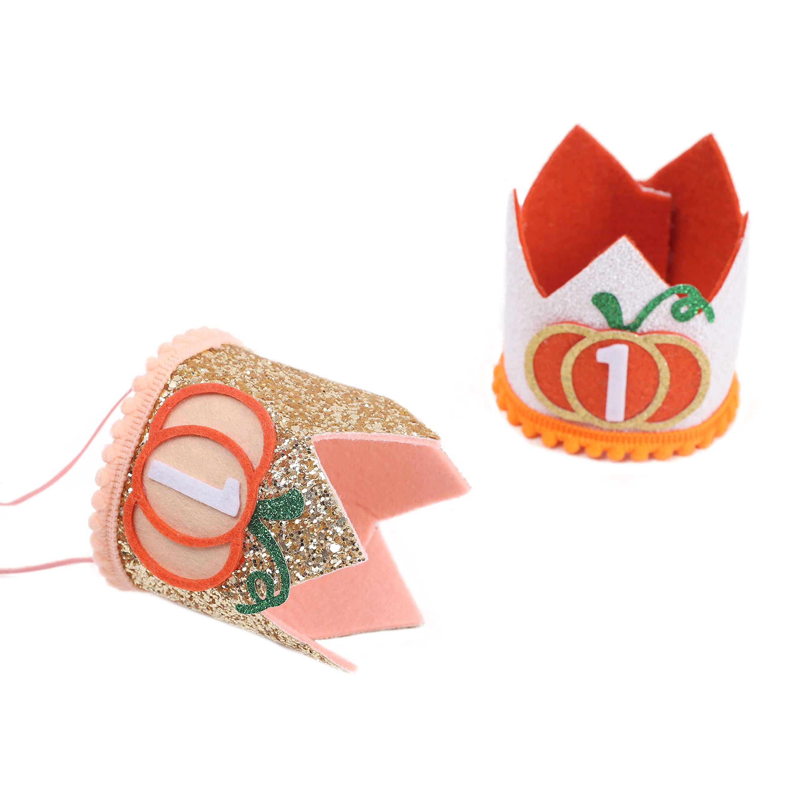 WAOUH Little Pumpkin 1st Birthday Crown - Adorable Baby Girl's First Birthday Hat for Fall Harvest Party Decorations | Perfect for Autumn Birthday Photos, Baby Showers & Seasonal Celebrations