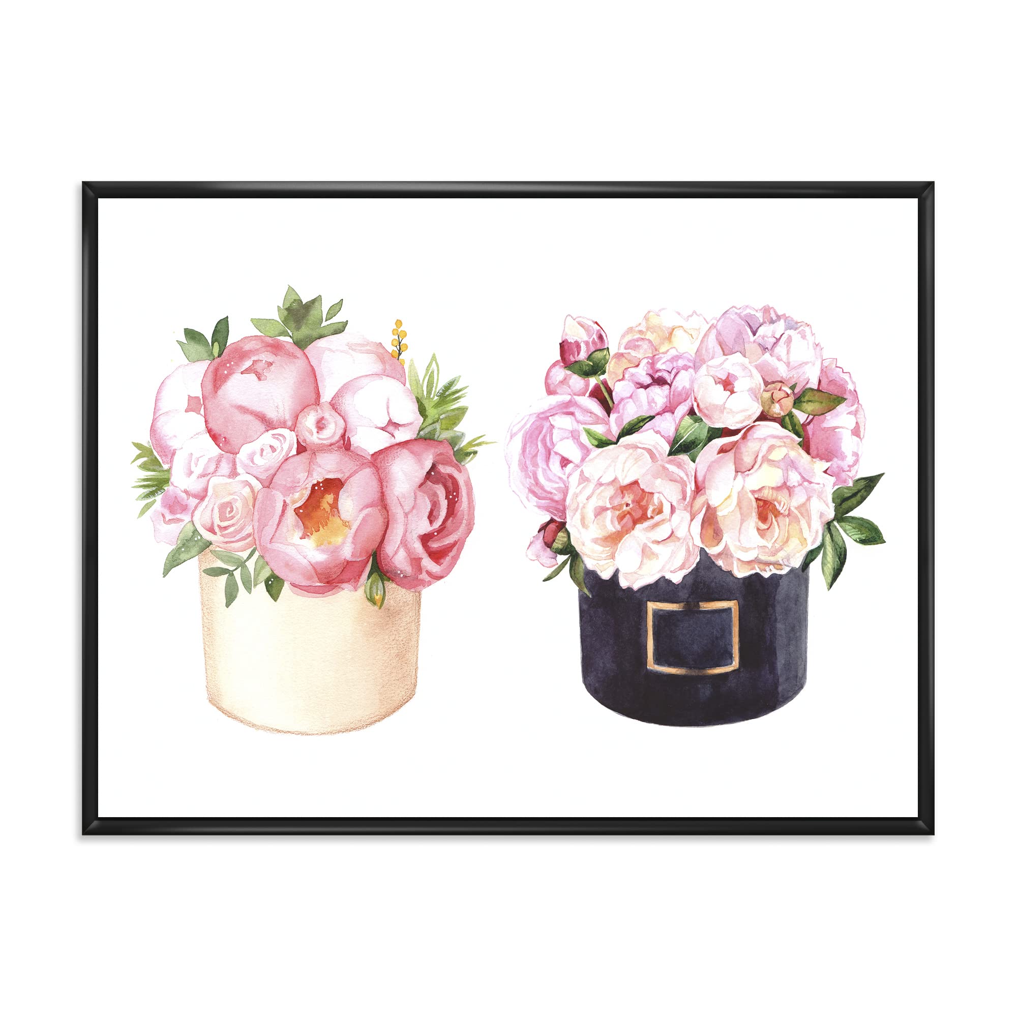 Farmhouse Floral Canvas Wall Art - Peony & Rose Flower Box Print for Home Decor | Perfect for Living Room, Bedroom & Office