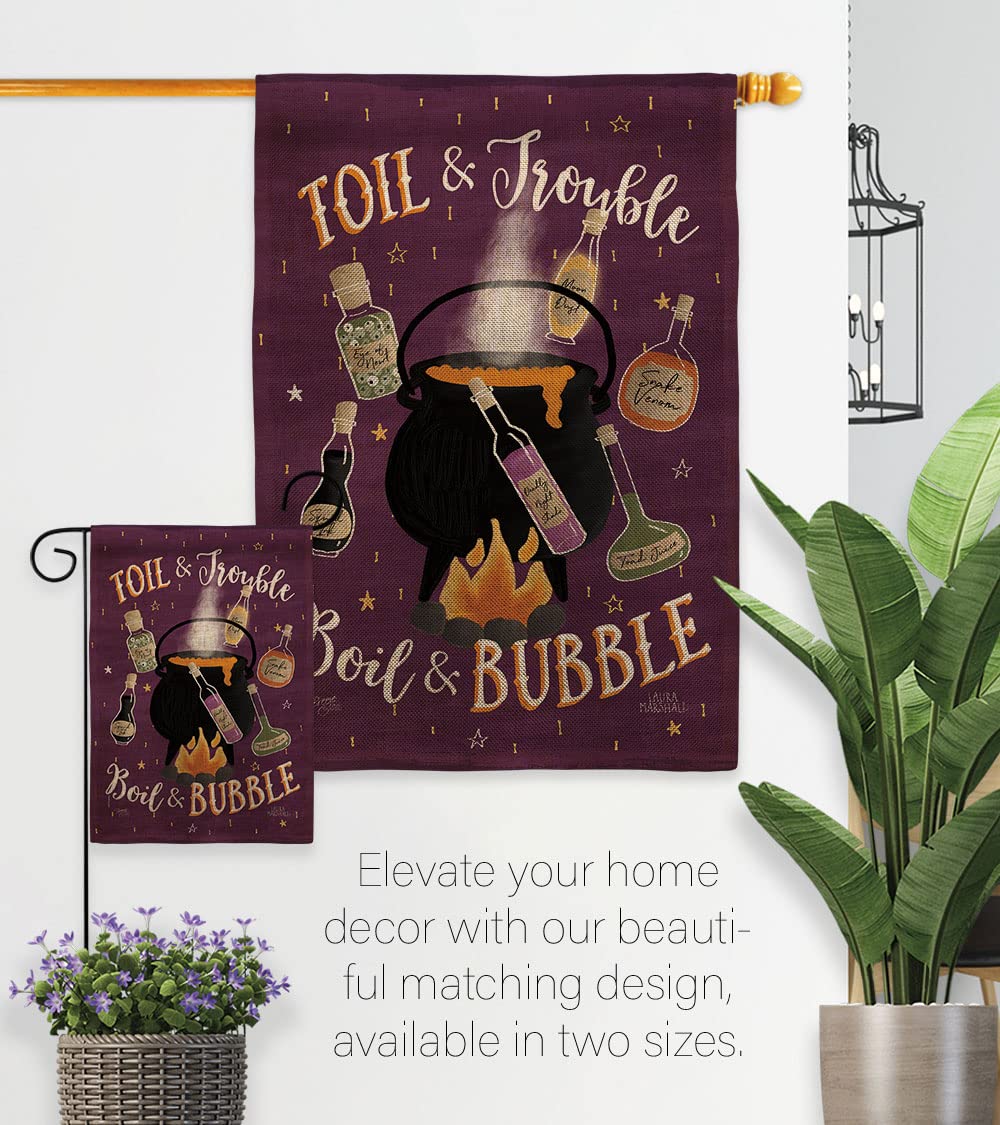 Halloween Garden Flag Set - Witch, Black Cat & Pumpkin Decor for Fall Yard
