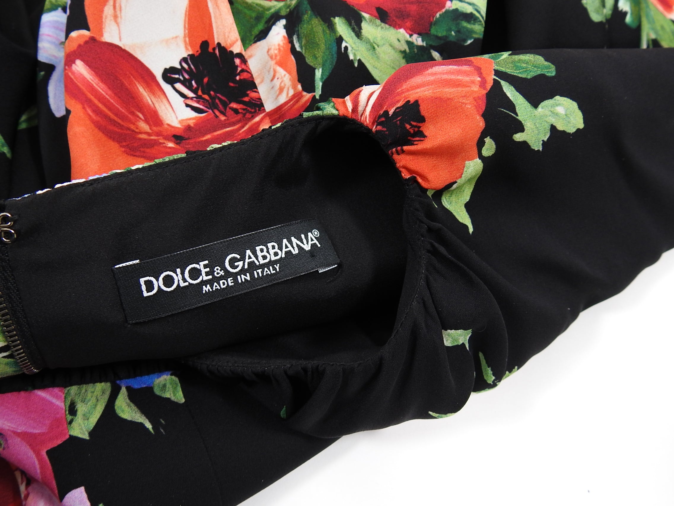 Dolce & Gabbana Women's Floral Print Long Dress with Ruffle Hem - Size 38 / US 2 - Perfect for Weddings, Parties & Special Occasions