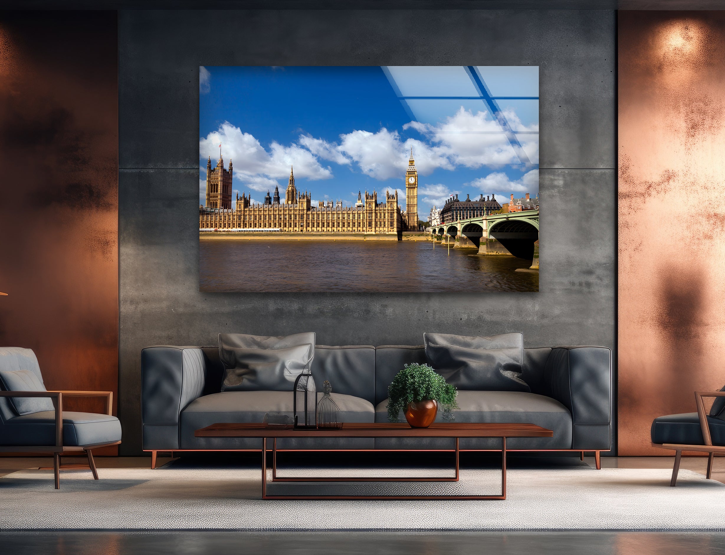 Big Ben & Westminster Glass Wall Art - Iconic London Landmark Souvenir - Perfect for Home Decor, Office Gifts & British Theme Parties