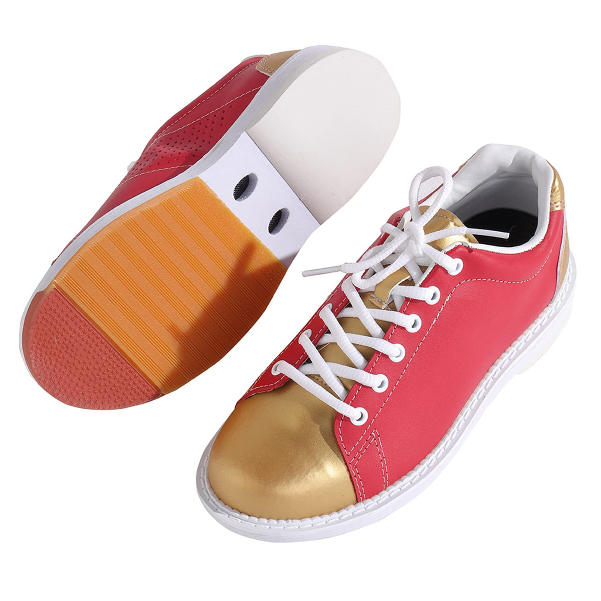 Men's Leather Bowling Shoes - Breathable Lightweight Non-Slip Sports Shoes for League Play & Tournaments (Red, Size 8.5) | Perfect for Professional Bowlers & Casual Players