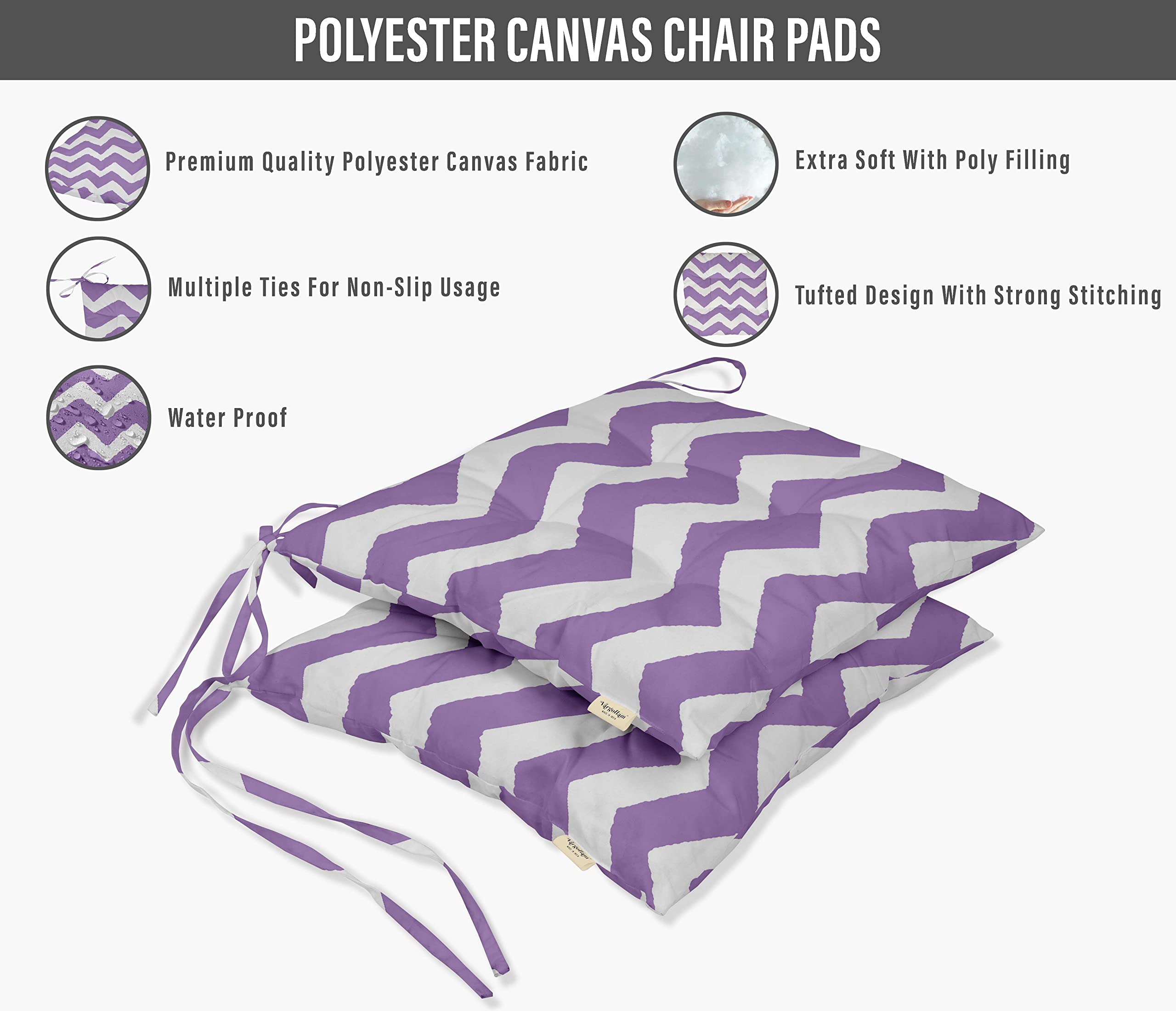 Premium Water-Resistant Indoor/Outdoor Tufted Square Patio Cushion Set of 2 - 19