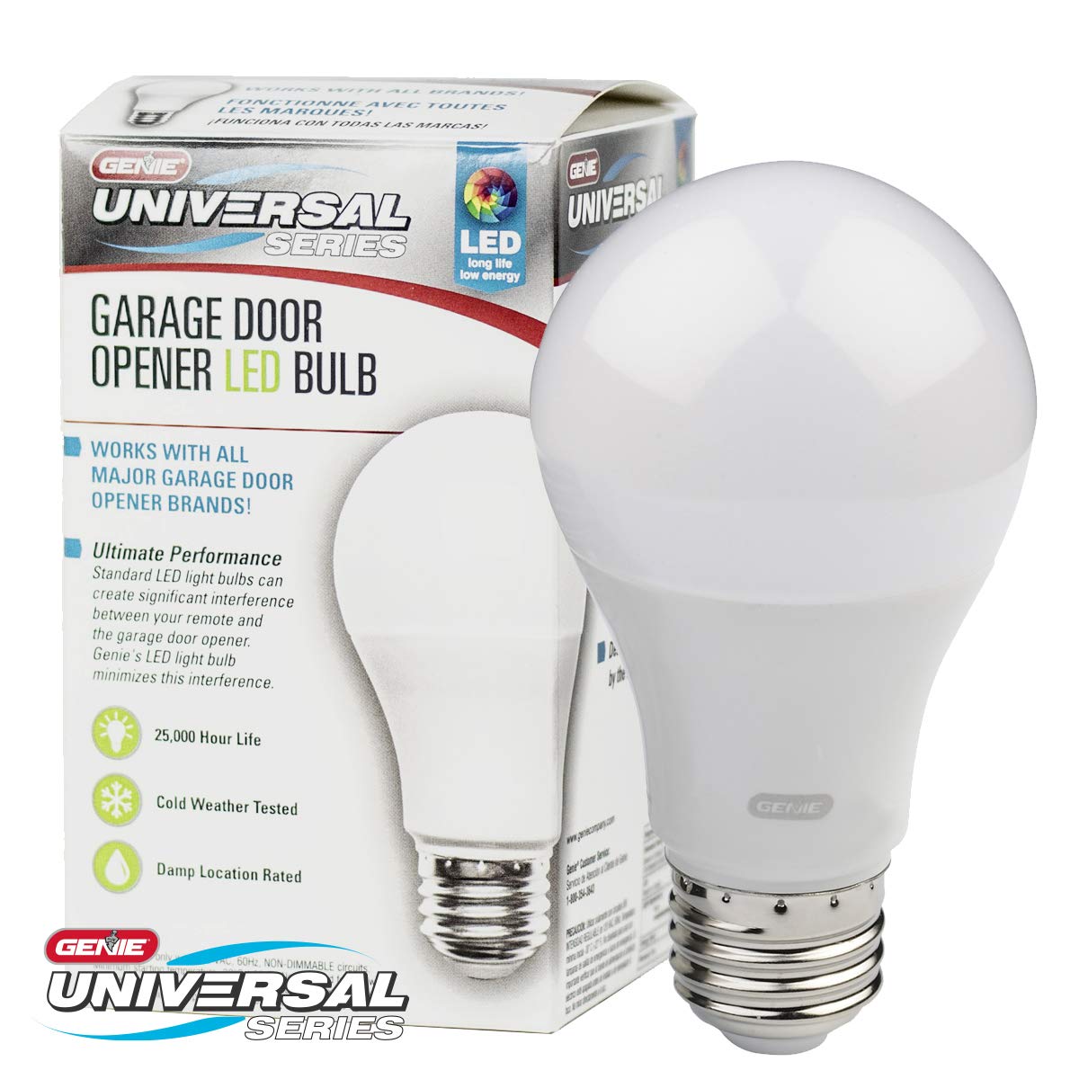 Genie GLEDB2-R Garage Door Opener LED Light Bulb - 4000K Cool White, RF Friendly - Perfect for Home Garage, Shed & Workshop Lighting