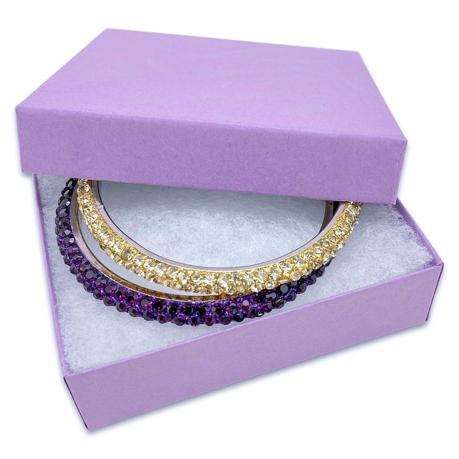 TheDisplayGuys - 100-Pack #34 Cotton Filled Cardboard Jewelry Gift Boxes (3.9