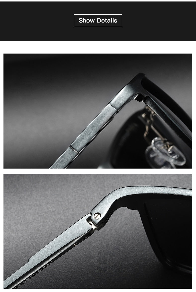Aidien Unisex Full Rim Aluminum Magnesium Square Reading Glasses & Sunglasses B8676 - Stylish Eyewear for Reading, Outdoor Activities & Fashion Accessories
