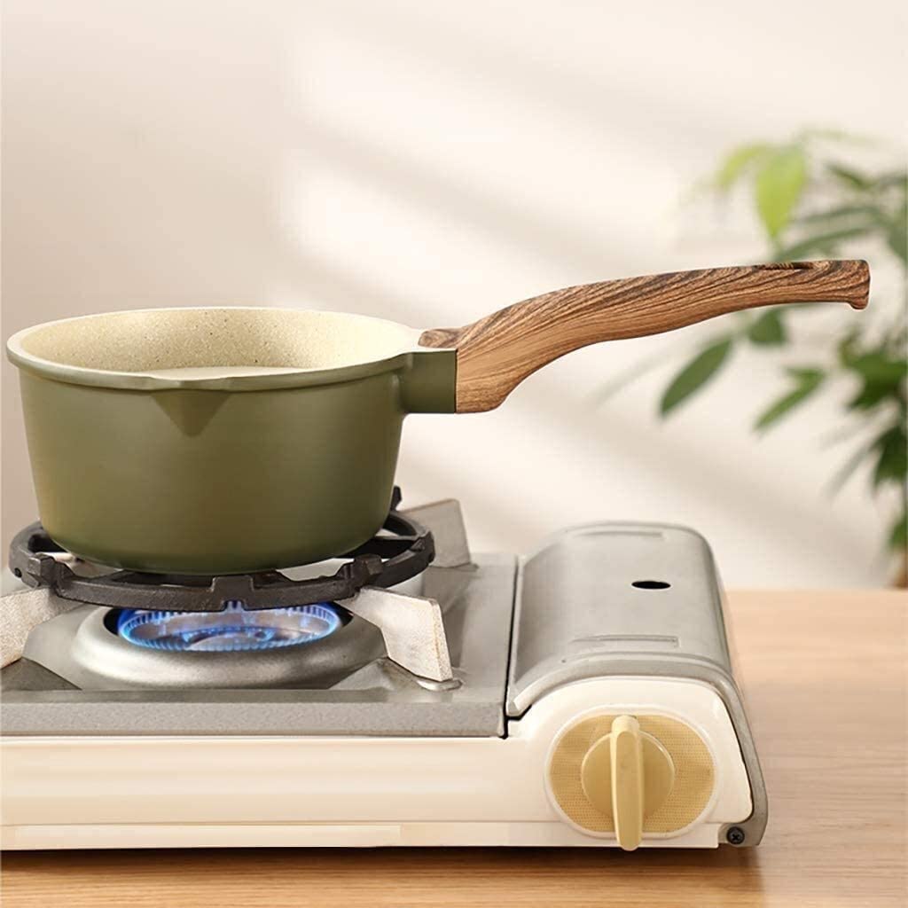 Non-Stick Maifan Stone Small Wok & Milk Pot - Multi-Functional Soup Pot, Hot Pot, Cooking Pot for Kitchen, Stovetop & Induction Use - Perfect for Boiling Milk, Making Soup, Stir-Frying & Steaming