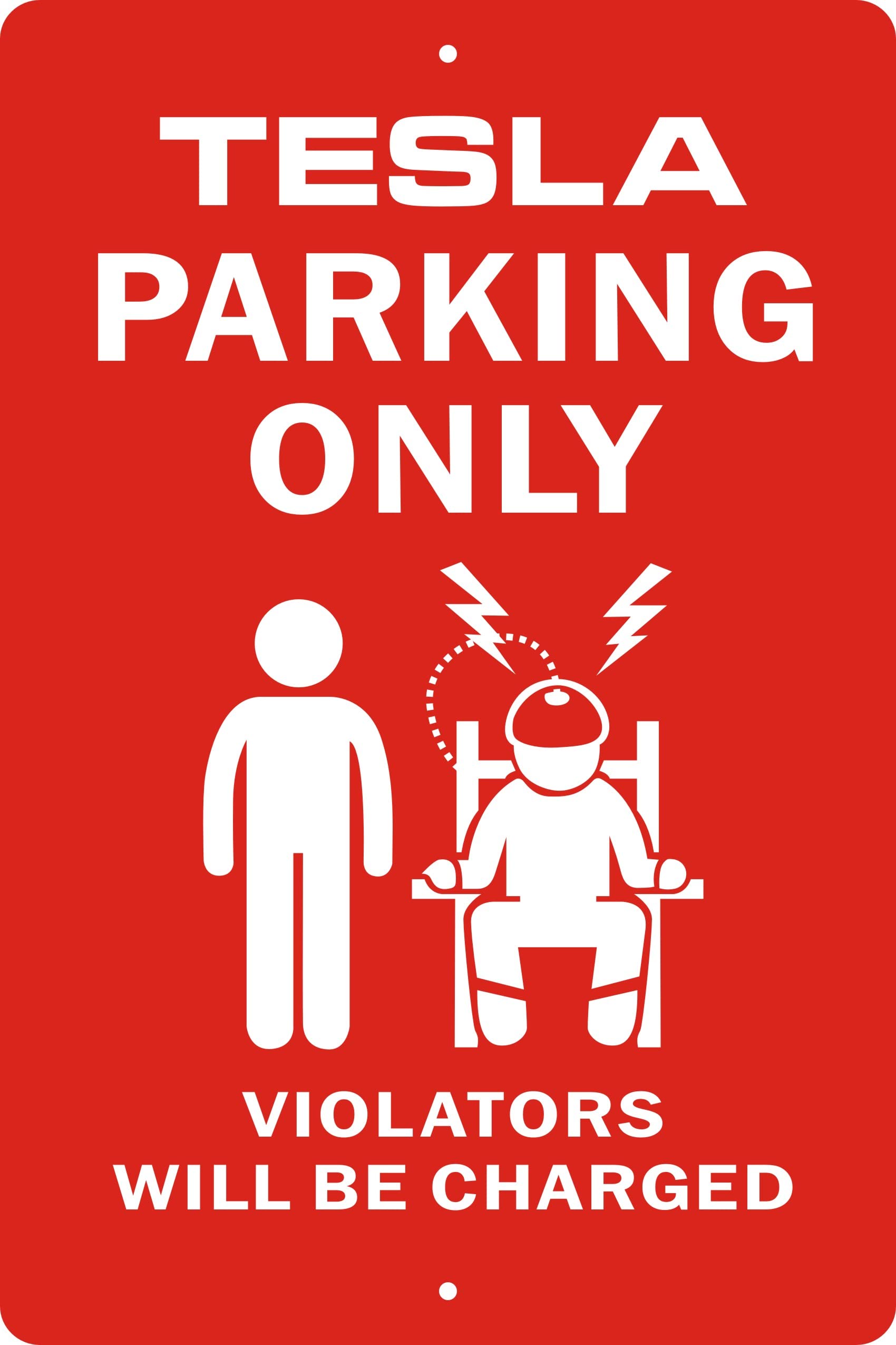 Tesla Parking Only Sign - Funny & Unique Gift for Tesla Owners - Perfect for Home, Office, or Garage Decoration
