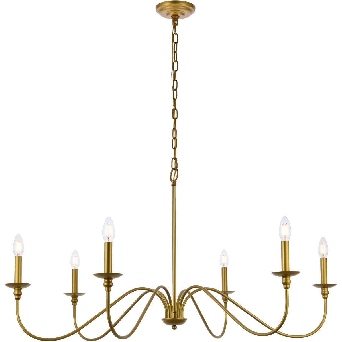 Elegant Rohan Collection 6-Light Crystal Chandelier - Modern Dining Room Lighting Fixture for Home Decor | Perfect for Living Room, Bedroom & Entryway