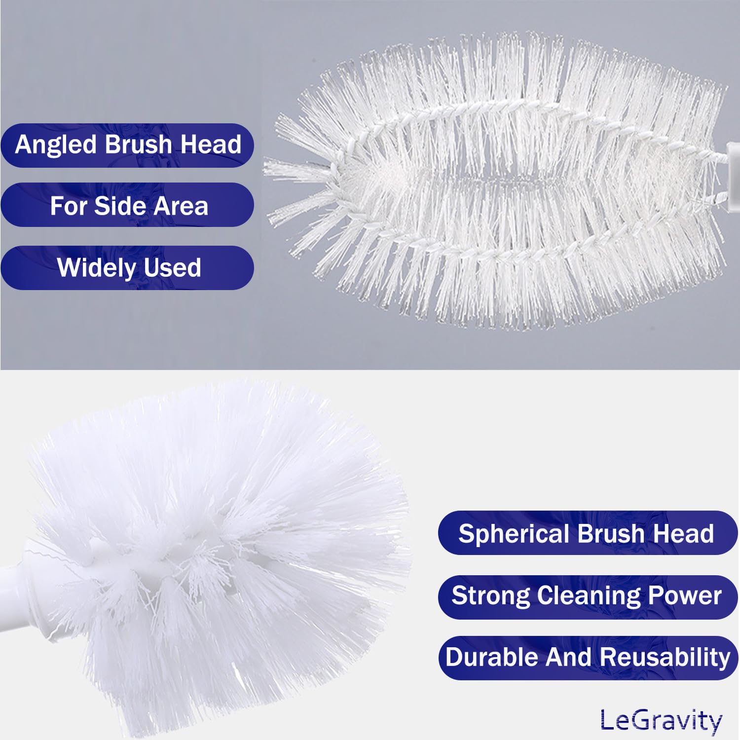 LeGravity 6-Pack Long Handle Bottle Brushes - Stiff Nylon Bristles for 1-5 Gallon Buckets - Ideal for Home & Commercial Cleaning