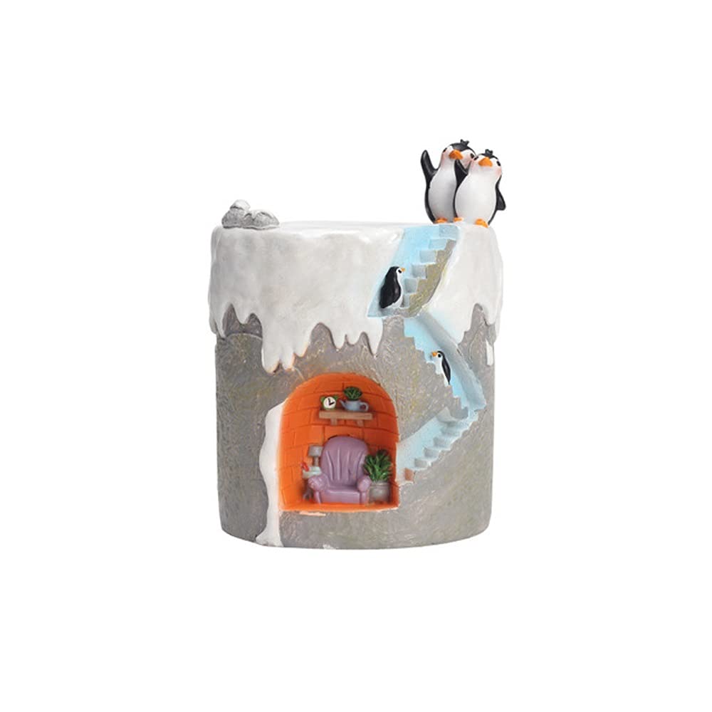 GLBS Creative Ice Penguin Succulent Planter - Indoor/Outdoor Plant Pot for Home & Garden Decor - Micro Landscape Container for Cacti, Flowers, and Small Plants (Color: Ice Penguin) - Perfect for Windowsills, Desks, and Patio Decor