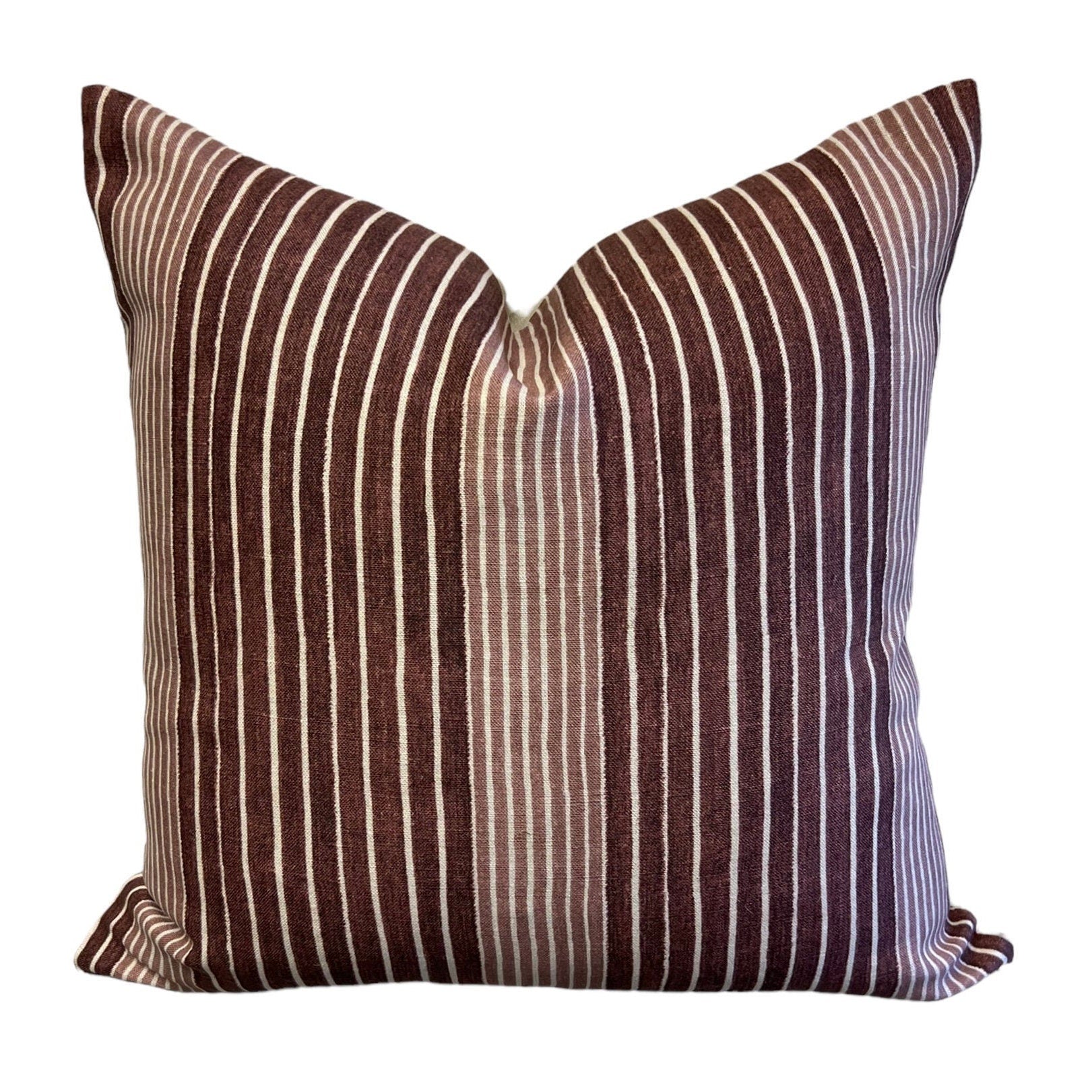 READY TO SHIP Designer Clay McLaurin Mediterranean Stripe Pillow Cover in Berry - Boho Home Decor for Living Room, Bedroom & Outdoor