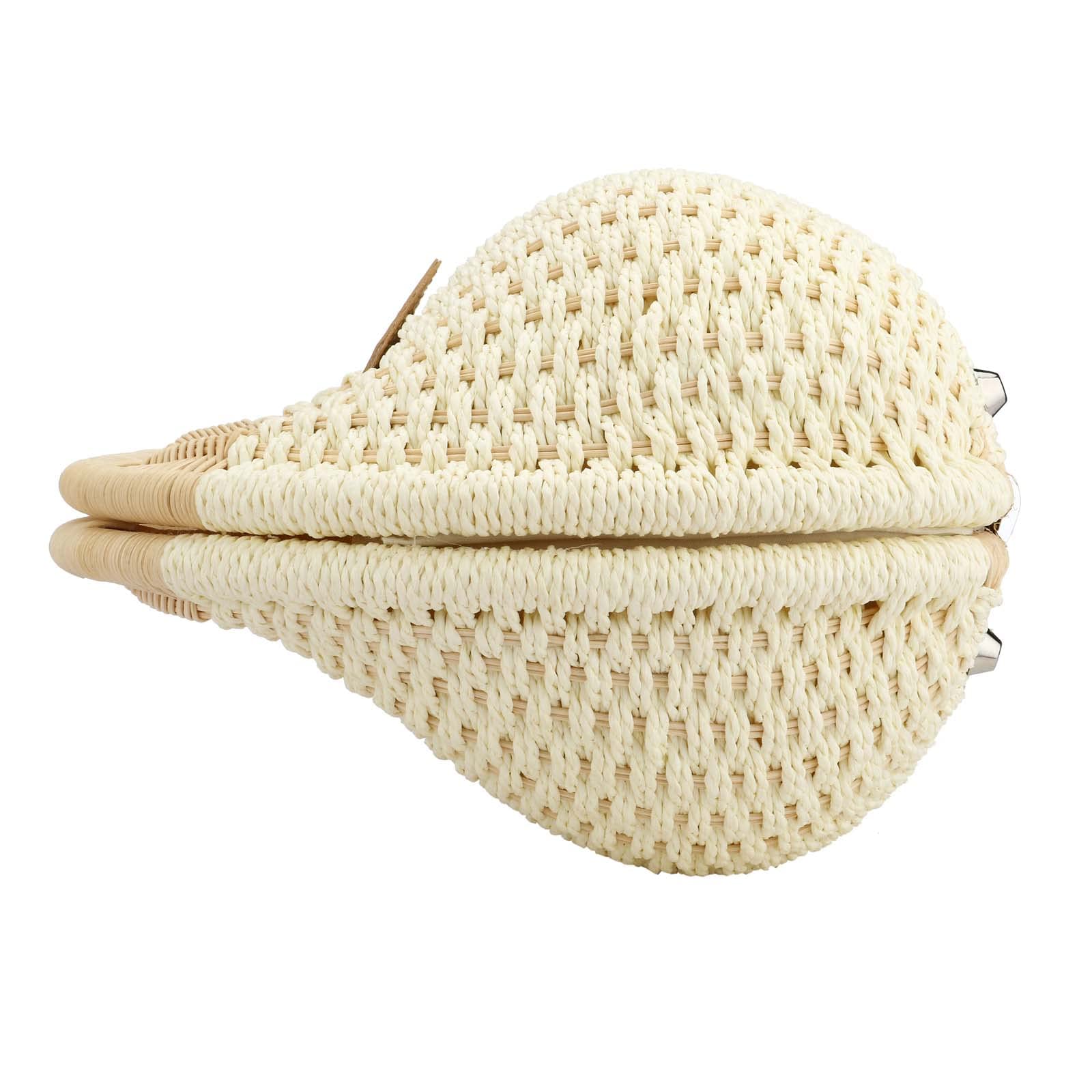 Women's Shell-Shaped Straw Beach Bag - Handwoven Rattan Tote for Summer - Perfect for Vacations, Picnics & Poolside Lounging